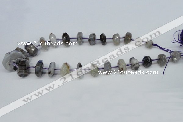 CNG1375 15.5 inches 8*14mm - 10*30mm faceted nuggets agate beads