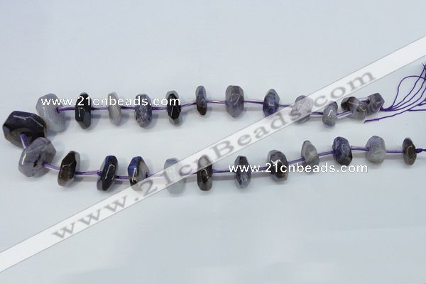 CNG1377 15.5 inches 8*14mm - 10*30mm faceted nuggets agate beads