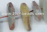 CNG1382 15.5 inches 10*25mm - 40*55mm faceted freeform agate beads