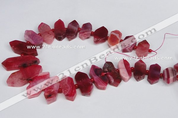 CNG1393 15.5 inches 15*25mm - 20*40mm wand agate gemstone beads