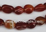 CNG14 15.5 inches 9*14mm nuggets red agate gemstone beads