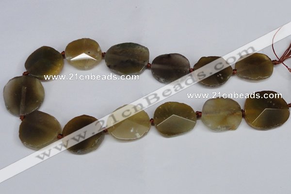 CNG1408 15.5 inches 20*25mm - 30*35mm faceted freeform agate beads