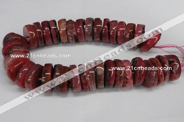 CNG1460 15.5 inches 10*30mm - 12*30mm nuggets agate gemstone beads