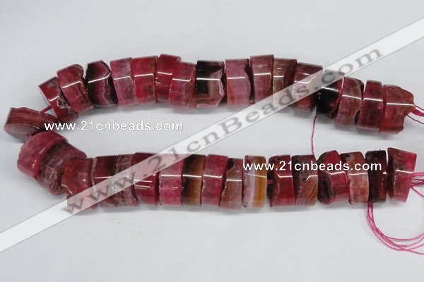 CNG1474 15.5 inches 10*25mm - 14*25mm nuggets agate gemstone beads