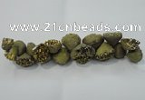 CNG1538 7.5 inches 10*14mm - 15*20mm nuggets plated druzy agate beads