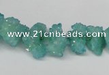 CNG1539 15.5 inches 6*8mm - 15*20mm nuggets plated druzy quartz beads