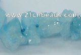 CNG1541 15.5 inches 6*8mm - 15*20mm nuggets plated druzy quartz beads