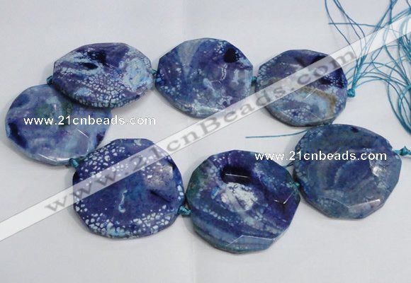 CNG1553 15.5 inches 50*52mm faceted freeform agate beads