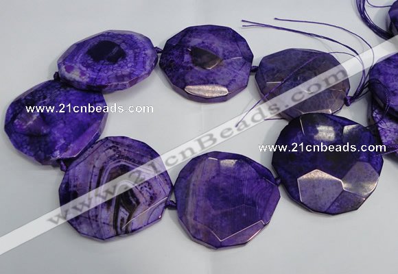 CNG1554 15.5 inches 50*52mm faceted freeform agate beads