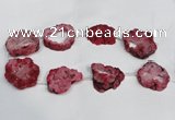 CNG1561 30*35mm - 35*40mm freeform plated druzy agate beads