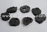 CNG1565 30*40mm - 40*50mm freeform plated druzy agate beads