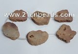 CNG1567 30*40mm - 40*50mm freeform plated druzy agate beads