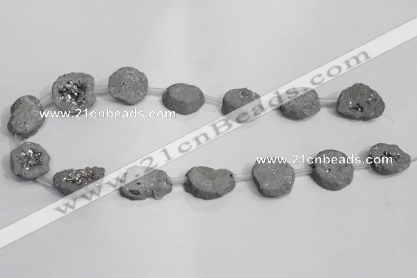 CNG1571 15*20mm - 20*25mm freeform plated druzy agate beads