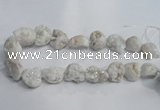 CNG1575 18*25mm - 20*30mm nuggets plated druzy agate beads