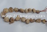 CNG1576 18*25mm - 20*30mm nuggets plated druzy agate beads