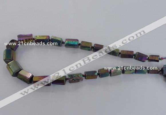 CNG1581 15.5 inches 10*15mm - 18*20mm nuggets plated quartz beads
