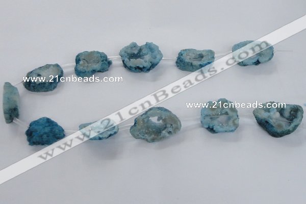 CNG1586 15.5 inches 15*20mm - 20*30mm freeform plated druzy agate beads