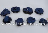 CNG1588 15.5 inches 30*35mm - 35*40mm freeform plated druzy agate beads