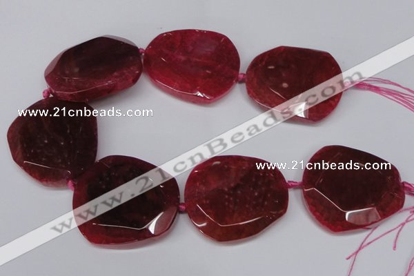 CNG1605 15.5 inches 45*50mm faceted freeform agate beads