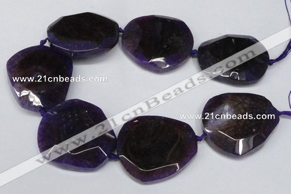 CNG1606 15.5 inches 45*50mm faceted freeform agate beads