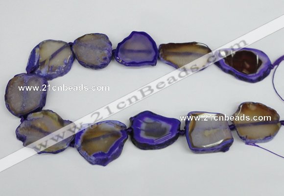 CNG1612 15.5 inches 25*35mm - 30*45mm freeform agate gemstone beads