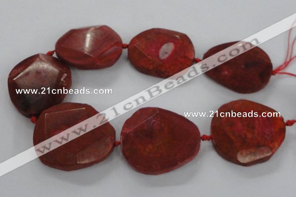 CNG1628 15.5 inches 40*45mm - 45*50mm faceted freeform agate beads