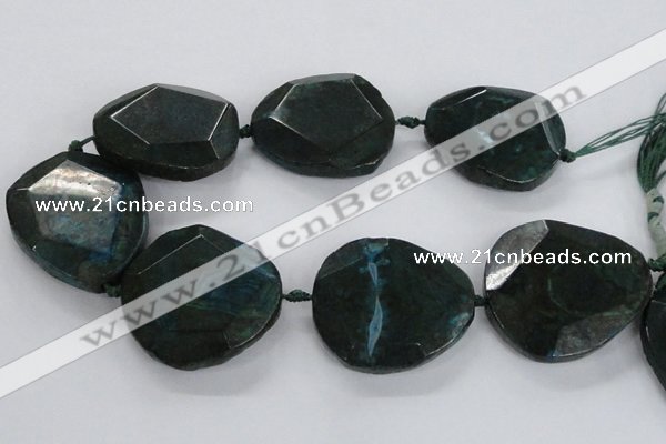 CNG1630 15.5 inches 40*45mm - 45*50mm faceted freeform agate beads