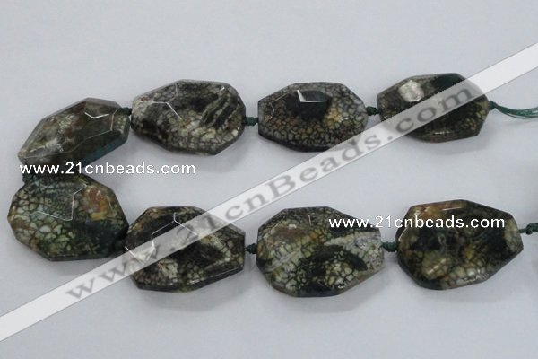 CNG1632 15.5 inches 30*40mm - 35*45mm faceted freeform agate beads