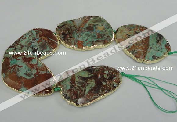 CNG1636 8 inches 40*45mm - 45*55mm freeform ocean agate beads