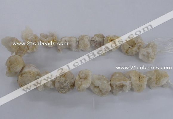 CNG1644 15.5 inches 18*25mm - 22*30mm nuggets plated druzy agate beads