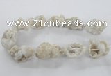 CNG1647 15.5 inches 22*30mm - 25*45mm nuggets plated druzy agate beads