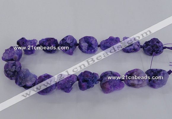 CNG1665 15.5 inches 18*25mm - 22*30mm nuggets plated druzy agate beads