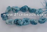 CNG1672 15.5 inches 22*30mm - 25*45mm nuggets plated druzy agate beads