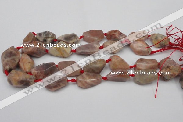 CNG1714 15.5 inches 15*20mm - 20*30mm nuggets sunstone beads