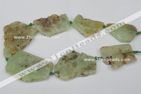 CNG1726 15.5 inches 30*40mm - 40*60mm freeform prehnite beads