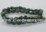 CNG1802 13*18mm - 15*20mm faceted nuggets plated quartz beads