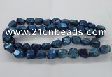 CNG1803 13*18mm - 15*20mm faceted nuggets plated quartz beads