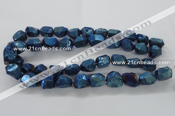CNG1803 13*18mm - 15*20mm faceted nuggets plated quartz beads