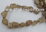 CNG1805 15.5 inches 15*20mm - 20*25mm nuggets plated rose quartz beads