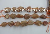 CNG1831 8 inches 15*20mm - 20*25mm nuggets plated red agate beads