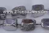 CNG2000 15.5 inches 8*12mm - 10*15mm nuggets plated quartz beads