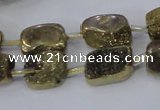 CNG2001 15.5 inches 8*12mm - 10*15mm nuggets plated quartz beads