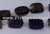 CNG2005 15.5 inches 8*12mm - 10*15mm nuggets plated quartz beads