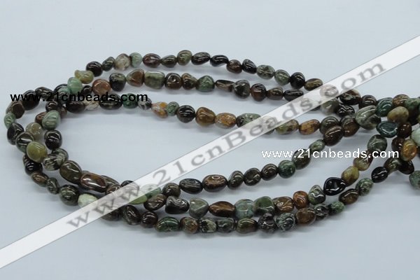 CNG201 15.5 inches 8*10mm nuggets rainbow agate gemstone beads
