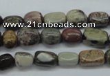 CNG202 15.5 inches 8*13mm nuggets leopard skin jasper beads