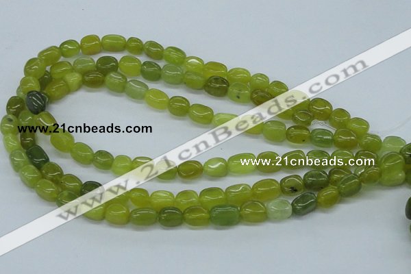 CNG204 15.5 inches 8-9mm*10-12mm nuggets Korean jade gemstone beads