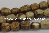 CNG208 15.5 inches 8*10mm nuggets picture jasper gemstone beads