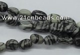 CNG211 15.5 inches 6*8mm nuggets black water jasper beads