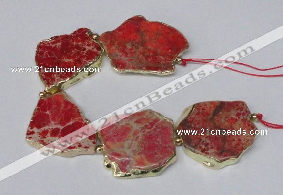 CNG2115 8 inches 25*35mm - 30*40mm freeform sea sediment jasper beads