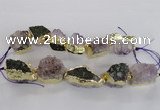 CNG2156 7.5 inches 18*25mm - 22*30mm nuggets druzy amethyst beads